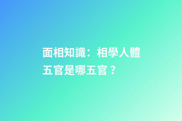 面相知識：相學人體五官是哪五官？